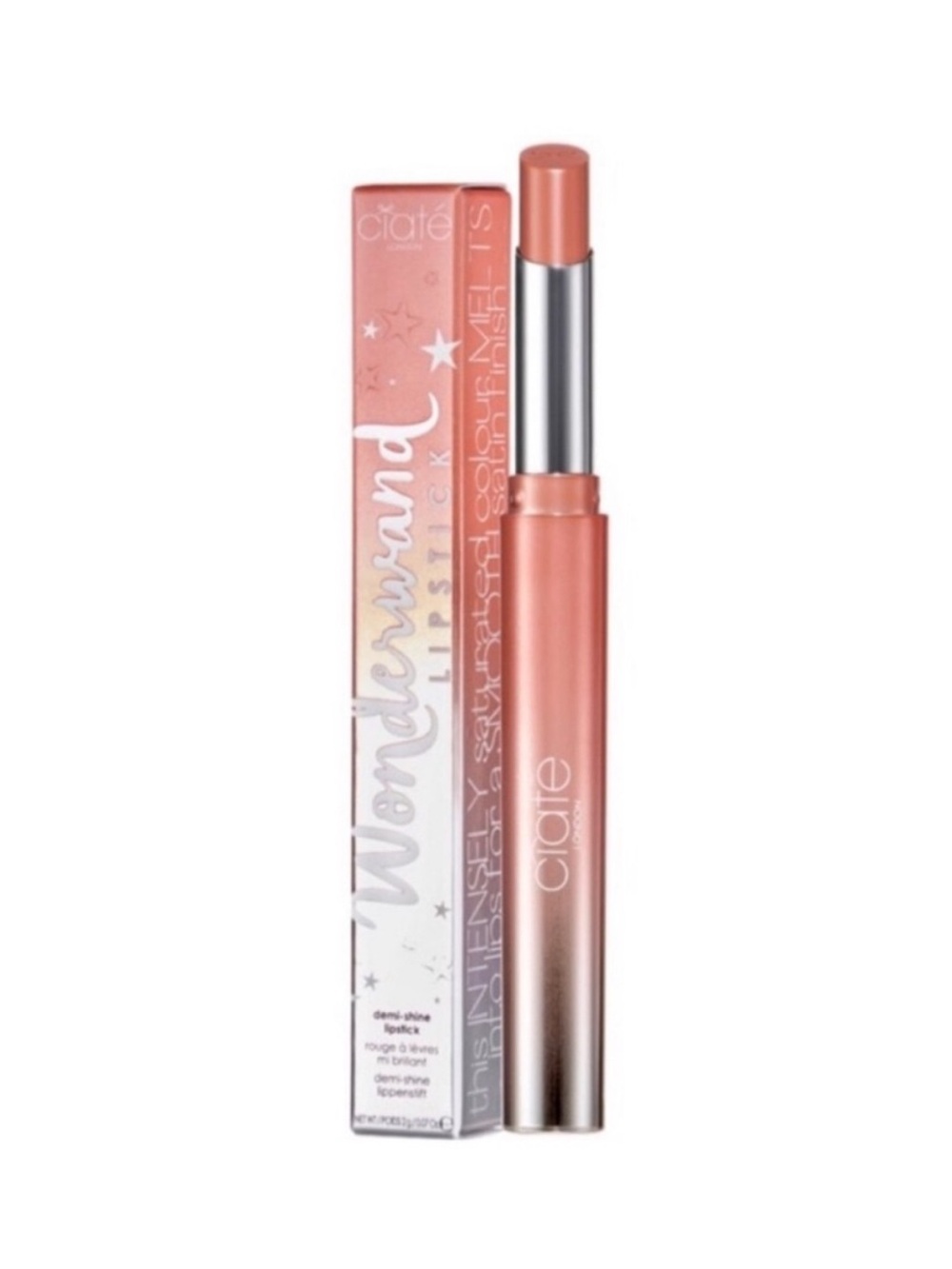 Ciate London Wonderwand Lipstick Demi Shine Lipstick in Dreamer - A Nude Peach - Picture 14 of 14